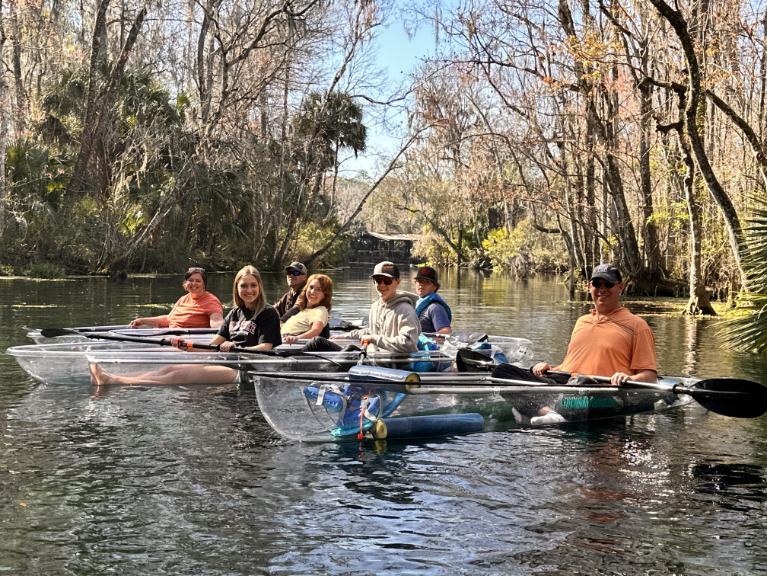 Beautiful day in a clear kayak at Silver Springs